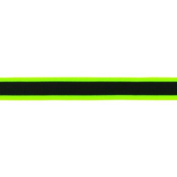 Neon-Borte Band gestreift neongrün schwarz Meterware Breite: 25mm