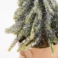 Kunstpflanze im Topf Zuckerhutfichte mit Schnee grün braun weiß 27x12cm