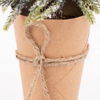 Kunstpflanze im Topf Zuckerhutfichte mit Schnee grün braun weiß 27x12cm