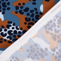 Sweatstoff Bio Soft Sweat dünn Camouflage Leo blau braun dunkelblau 1