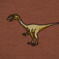 French Terry Sommersweat Dinosaurier Blätter Gräser braun grün beig