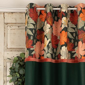 Vorhang Olivia Mit Blumenmuster Floral Baumwolle Natur In Rosa