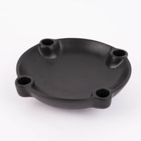 Kerzenhalter Lund für 4 Kerzen rund Keramik matt schwarz 5.5x22cm