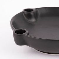 Kerzenhalter Lund für 4 Kerzen rund Keramik matt schwarz 5.5x22cm