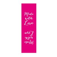 Rico Design 3x Webetikett Label MADE WITH LOVE pink 20x80mm