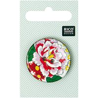 Rico Design Knopf Rose rosa 3.4cm 1 Stk