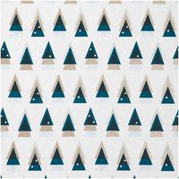 Rico Design Baumwollstoff Weihnachten grafische Tannen mint gold 50x14