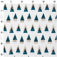 Rico Design Baumwollstoff Weihnachten grafische Tannen mint gold 50x14