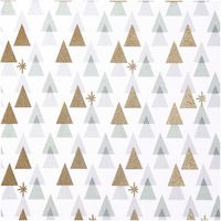 Rico Design Baumwollstoff Druckstoff grafische Tannen weiß gold 50x140