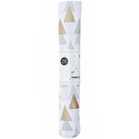 Rico Design Baumwollstoff Druckstoff grafische Tannen weiß gold 50x140