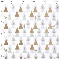 Rico Design Baumwollstoff Druckstoff grafische Tannen weiß gold 50x140