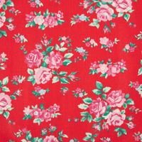 Rico Design Baumwollstoff Druckstoff Blumen rot rosa 50x140cm