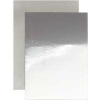 Rico Design Kartenset Spiegelkarton silberfarbig B6 20teilig