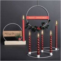 Rico Design Kerzenhalter Dekoring mit Stabkerzentülle Metall verschiedene Farben 20cm
