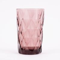 Trinkglas Diamantmuster geprägt Glas lila 13x8cm