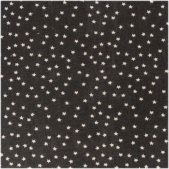 Rico Design Baumwollstoff Stoffabschnitt Sterne schwarz natur 50x140cm