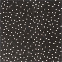 Rico Design Baumwollstoff Stoffabschnitt Sterne schwarz natur 50x140cm