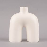 Kerzenhalter für Stabkerzen Bogen Keramik matt schwarz oder weiß 16x14x6.5cm
