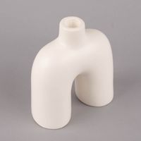 Kerzenhalter für Stabkerzen Bogen Keramik matt schwarz oder weiß 16x14x6.5cm