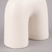 Kerzenhalter für Stabkerzen Bogen Keramik matt schwarz oder weiß 16x14x6.5cm