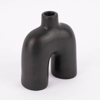 Kerzenhalter für Stabkerzen Bogen Keramik matt schwarz oder weiß 16x14x6.5cm