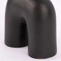 Kerzenhalter für Stabkerzen Bogen Keramik matt schwarz oder weiß 16x14x6.5cm