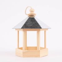 Creativ Company Vogelfutterhaus mit Zinkdach Kiefernholz natur silberfarbig 22x16.5x18cm