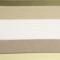 Gardinenstoff Dekostoff halbtransparent Streifen mit goldfarbigen Effekten grün taupe creme 1.50m Breite