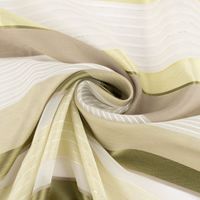 Gardinenstoff Dekostoff halbtransparent Streifen mit goldfarbigen Effekten grün taupe creme 1.50m Breite