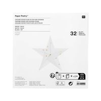 Rico Design Origami Papier Sterne 32 Blatt weiß goldfarbig 15x15cm