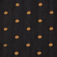 Tüll Mesh Stretch extraweich mit Flock Punkte schwarz ocker 1.4m