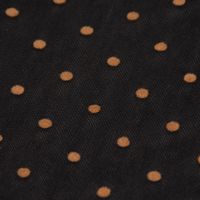 Tüll Mesh Stretch extraweich mit Flock Punkte schwarz braun 1.4m