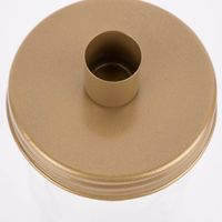 Kerzenhalter für Stabkerzen mit Dekoglas Metall u. Glas goldfarbig schimmernd groß 9x14cm