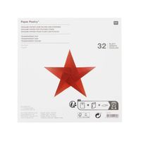 Rico Design Origami Papier 32 Blatt rot transparent 15x15cm