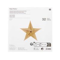 Rico Design Origami Kraftpapier 32 Blatt braun 15x15cm