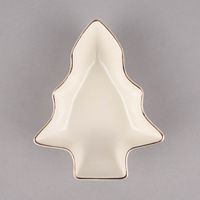 Schale mit goldfarbigem Rand Stern oder Tannenbaum Porzellan weiß versch. Größen