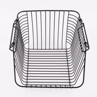 Aufbewahrungskorb zum Stapeln hoch Metallgitter schwarz 27x30x22cm