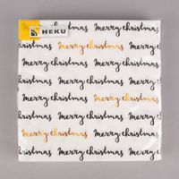 Serviette Merry Christmas weiß gold schwarz 33x33cm 3lagig 20 Stück