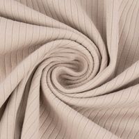 Feinstrick Jersey Mandy gerippt einfarbig sand 1.40m Breite