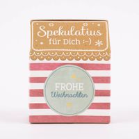 La Vida Spekulatius Frohe Weihnachten Streifen Sterne rot weiß mint braun 100g