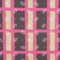 Baumwollstoff Trachten Karo Streublumen olivgrün maigrün pink 1.50m