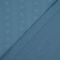 Baumwollstoff Trachten Ranken Blätter Ornamentstreifen graublau hellb