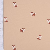 Baumwolljersey Jersey Füchse beige weiß rotbraun 1.50m Breite