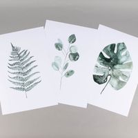 Print Eukalyptus Papier weiß grün A3 29.7x42cm