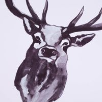 Print My Dear Hirsch Papier weiß braun A3 29.7x42cm