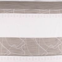 Gardinenstoff Dekostoff halbtransparent Streifen Scherli caramel weiß 1.50m Breite