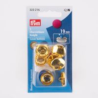 Prym Überziehbare Knöpfe mit Werkzeug Metall goldfarbig 5 Stück 19mm