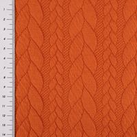 Bekleidungsstoff Cably Zopfmuster einfarbig kürbis orange 1.5m Breite