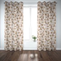 Dekostoff Baumwollstoff Halbpanama Sheep Flock Schafherde beige 1.40m