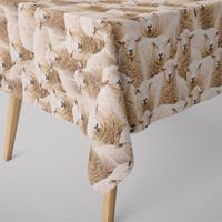 Dekostoff Baumwollstoff Halbpanama Sheep Flock Schafherde beige 1.40m
